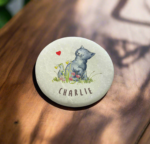 Cat Grey Marble Memorial
